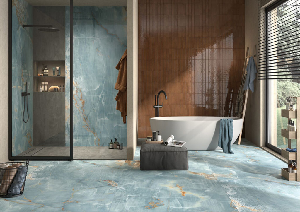 Интерьер с плиткой BLU AQ6 260 LP Imola Ceramica